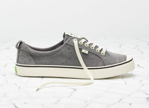 OCA Low Stripe Charcoal Grey Suede Sneaker Men