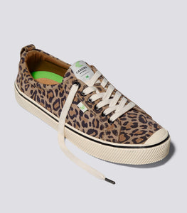 OCA Low Stripe Leopard Print Suede Sneaker Women