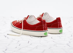 OCA Low Stripe Samba Red Suede Contrast Thread Sneaker Men