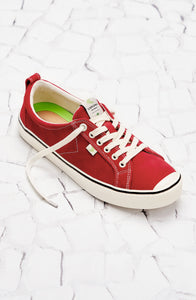 OCA Low Stripe Samba Red Suede Contrast Thread Sneaker Men