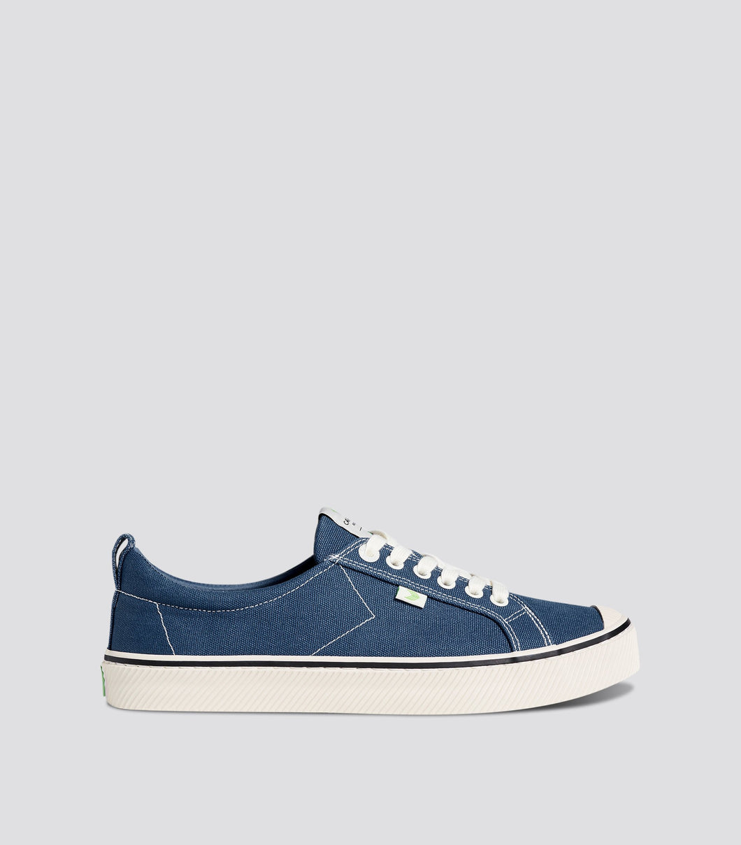 OCA Low Stripe Shadow Blue Canvas Contrast Thread Sneaker Men