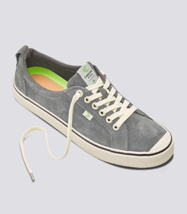 OCA Low Stripe Charcoal Grey Suede Sneaker Men