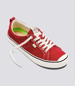 OCA Low Stripe Samba Red Suede Contrast Thread Sneaker Men