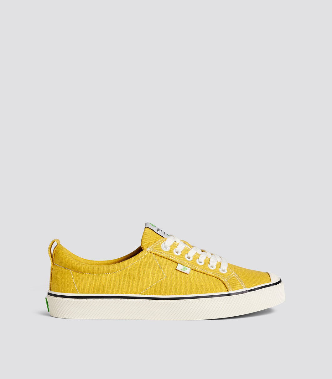 OCA Low Stripe Spice Yellow Canvas Contrast Thread Sneaker Women