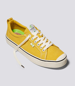 OCA Low Stripe Spice Yellow Canvas Contrast Thread Sneaker Women