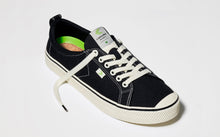 Load image into Gallery viewer, OCA Low Stripe Washed Black Canvas Contrast Thread Sneaker Women

