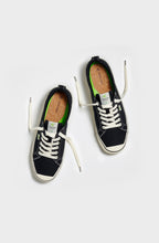 Load image into Gallery viewer, OCA Low Stripe Washed Black Canvas Contrast Thread Sneaker Women
