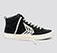 CATIBA High Stripe Black Suede and Canvas Contrast Thread Sneaker Women
