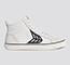 Load image into Gallery viewer, CATIBA High Stripe Off White Suede and Canvas Black Logo Sneaker Women
