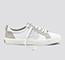 CATIBA Low Off White Leather Ice Suede Accents Sneaker Men