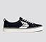 Load image into Gallery viewer, CATIBA Low Stripe Black Suede and Canvas Contrast Thread Sneaker Women
