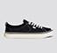 OCA Low Stripe Washed Black Canvas Contrast Thread Sneaker Men